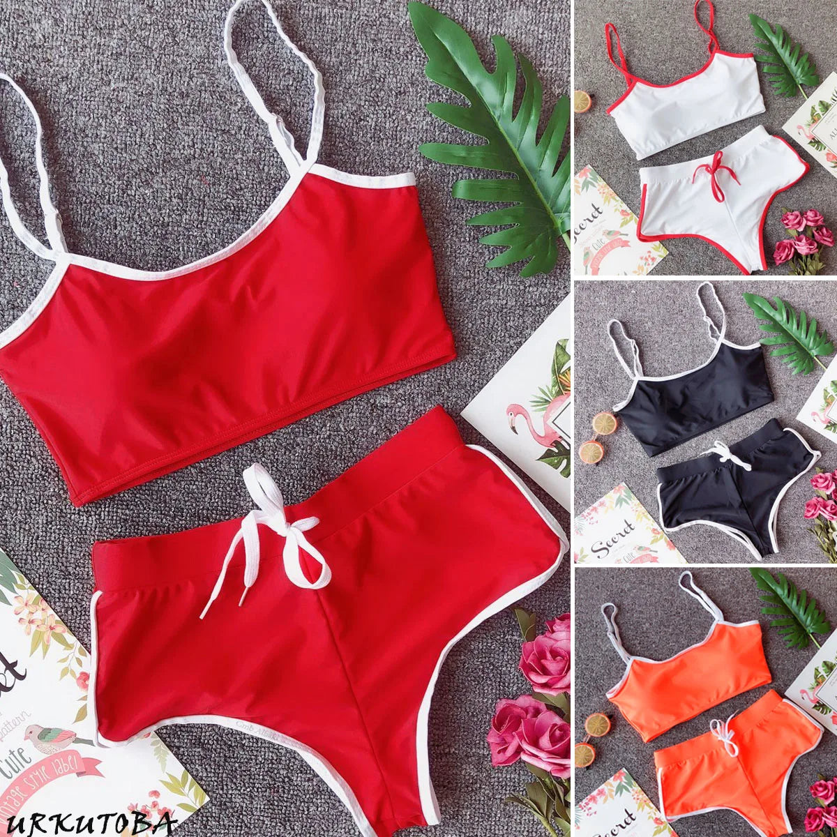 New Casual Women Summer 2PCS Tank Crop Top Camis