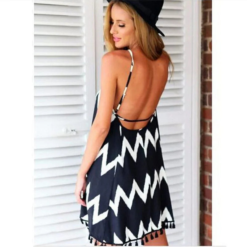 Sexy Bandage Backless Bodycon Dress Women