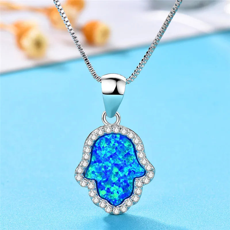 Boho Cactus Opal Necklace