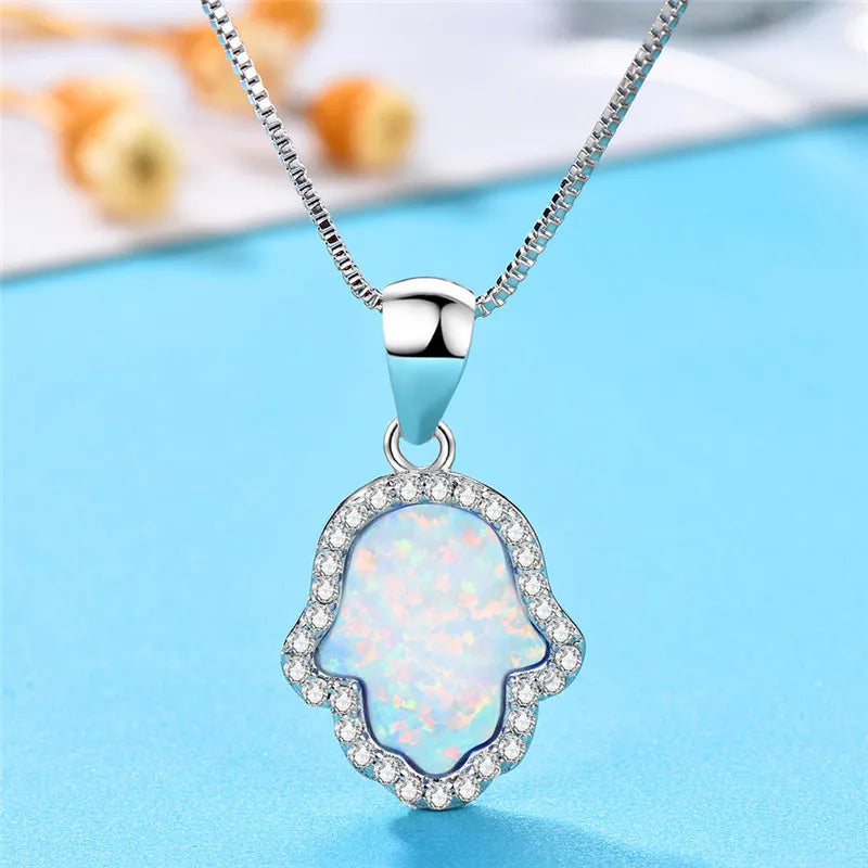 Boho Cactus Opal Necklace