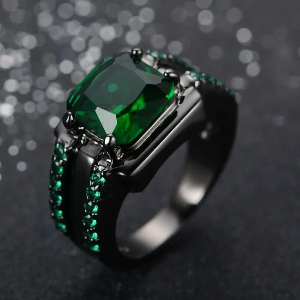 Unisex Punk Style Ring – Black & Red Enamel
