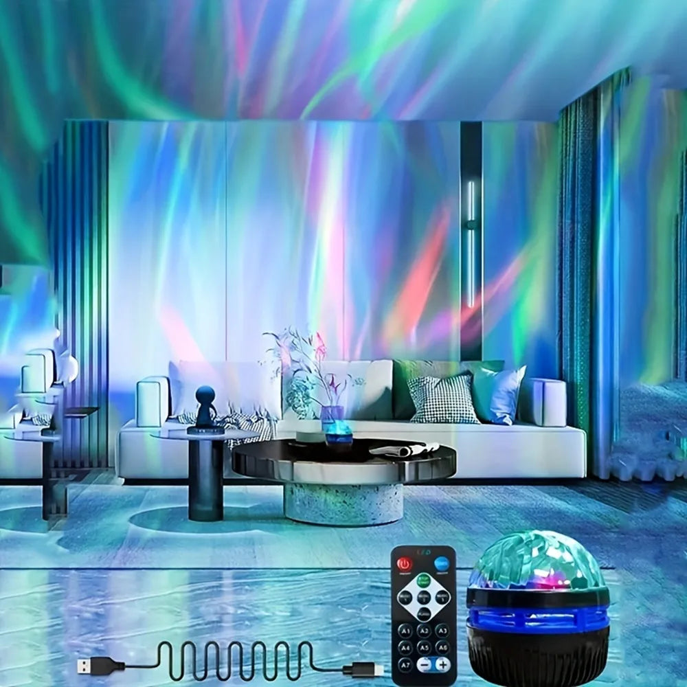 *LED Starry Galaxy Ocean Wave Projector - RGB Smart Remote Control Lamp for Home Decor