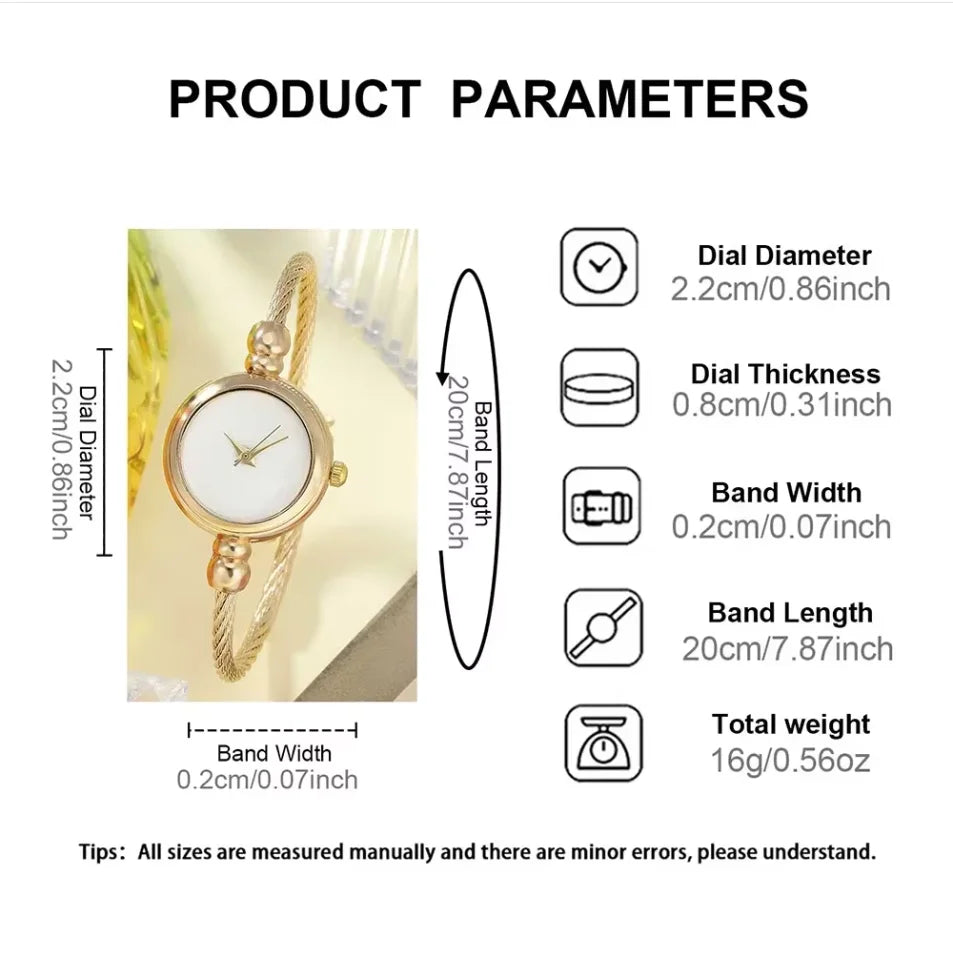 Watch for Women Small Gold Bangle Bracelet