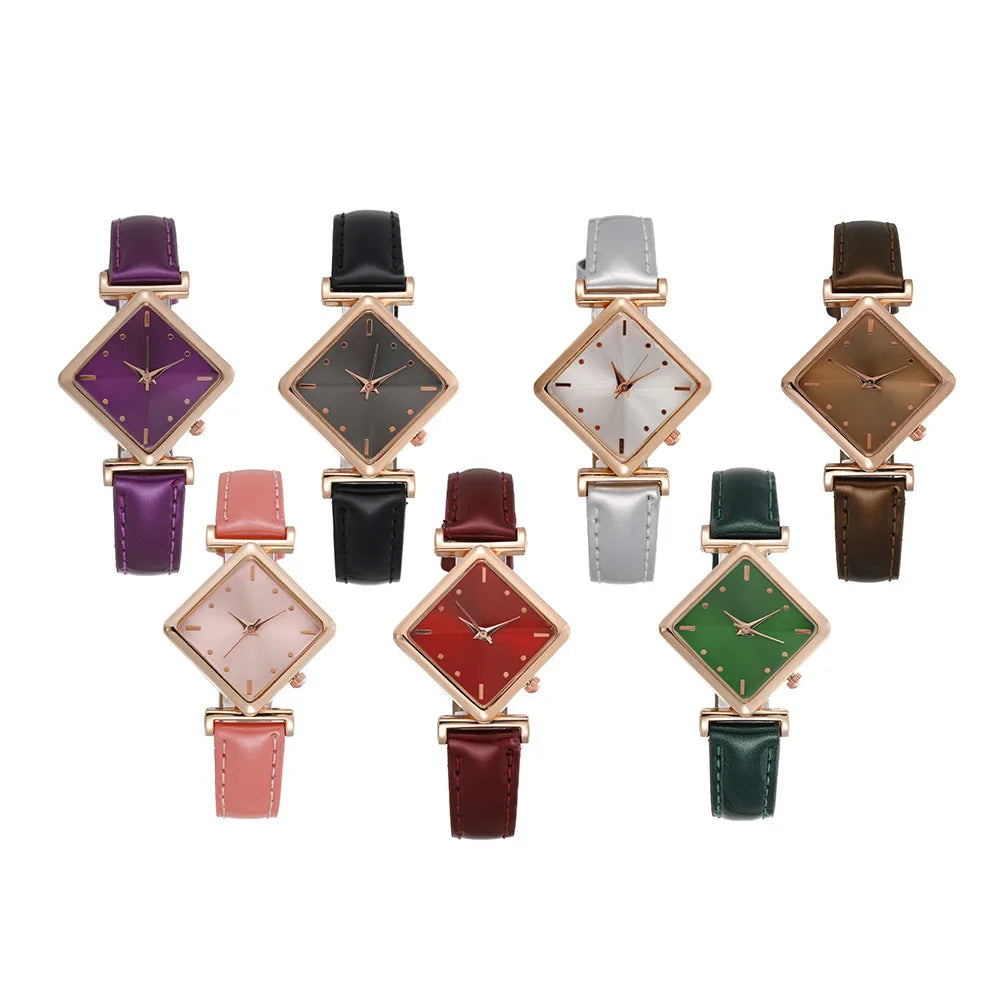 Luxury Women's Quartz Watch - Leather Strap