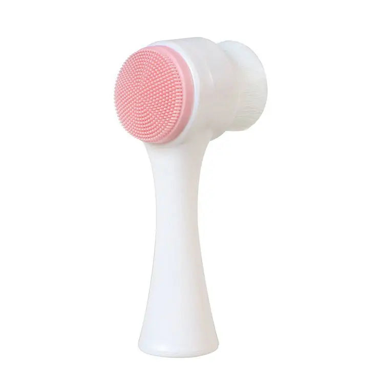 3D Double-Sided Silicone Facial Cleansing Brush, Soft Bristles, Exfoliator