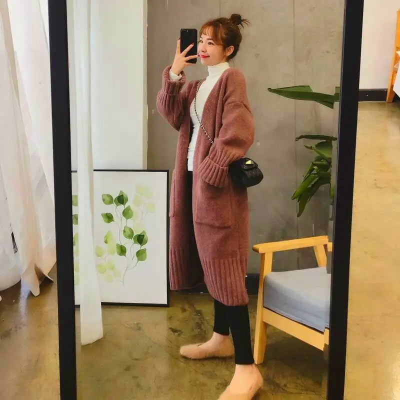 Sweater Cardigan Female 2025 Korean Spring and Autumn New Sweater Coat Women Loose Medium Length Versatile Knitted Cardigan