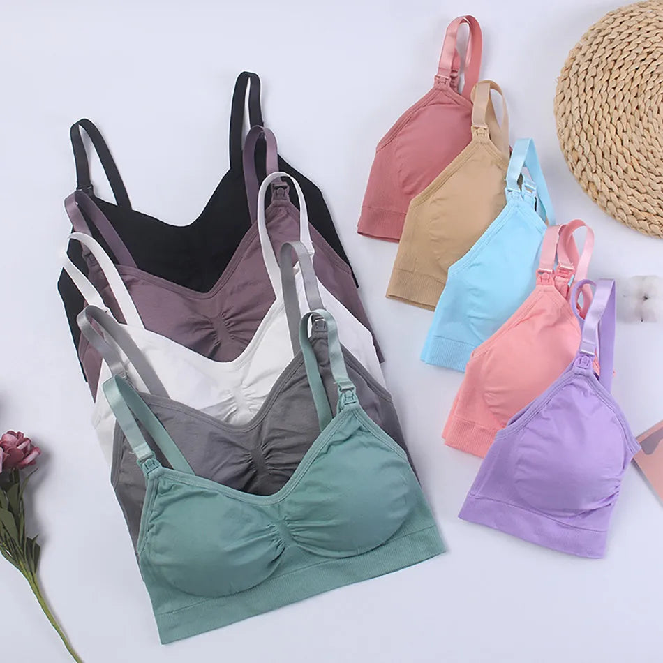 Breathable Maternity Bra for Pregnant Women, Wireless, Seamless, Comfortable for Breastfeeding and Sleep