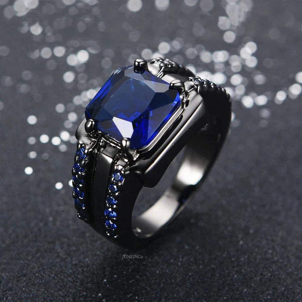 Unisex Punk Style Ring – Black & Red Enamel