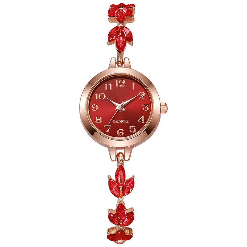 Elegant Women's Rhinestone Bracelet Quartz Watch – Luxury Ladies Wristwatch Gift