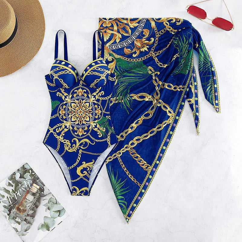 2024 Two Piece Women Bikini Set Push Up Floral Printed