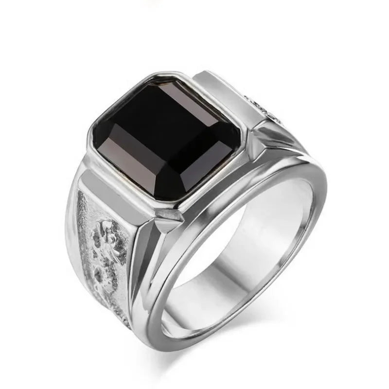 Unisex Punk Style Ring – Black & Red Enamel