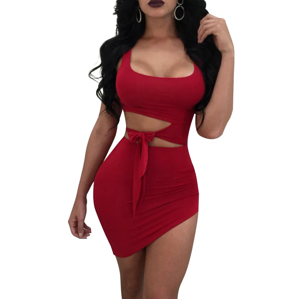 Women's Club & Night Out Sexy Dresses Spaghetti Straps Backless Bodycon Mini Dress