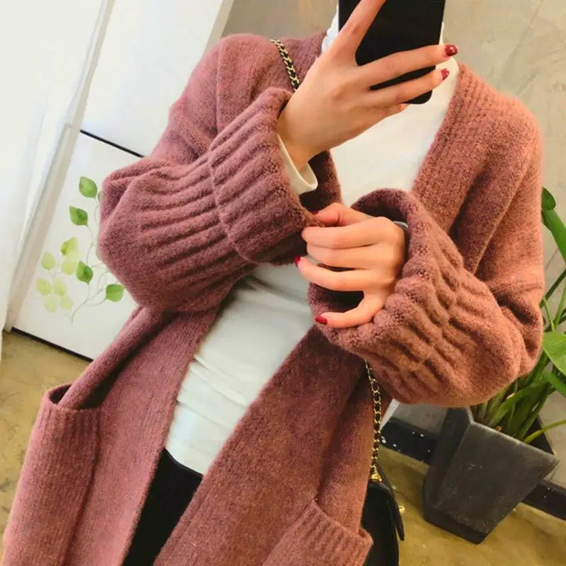 Sweater Cardigan Female 2025 Korean Spring and Autumn New Sweater Coat Women Loose Medium Length Versatile Knitted Cardigan