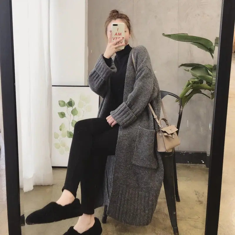 Sweater Cardigan Female 2025 Korean Spring and Autumn New Sweater Coat Women Loose Medium Length Versatile Knitted Cardigan