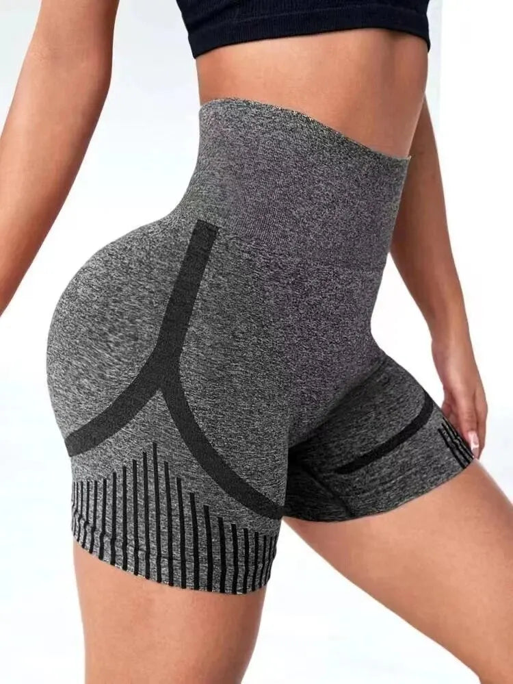 Women’s high-waist yoga shorts, butt-lifting, perfect for fitness, gym, running, and sports