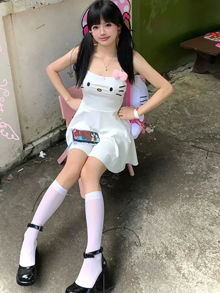 Dress Women Japanese Y2k Cat Face