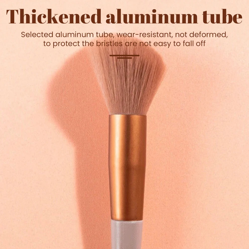 13-piece makeup brush set with soft bristles for eyeshadow, foundation, and blush. Includes a handy carrying bag