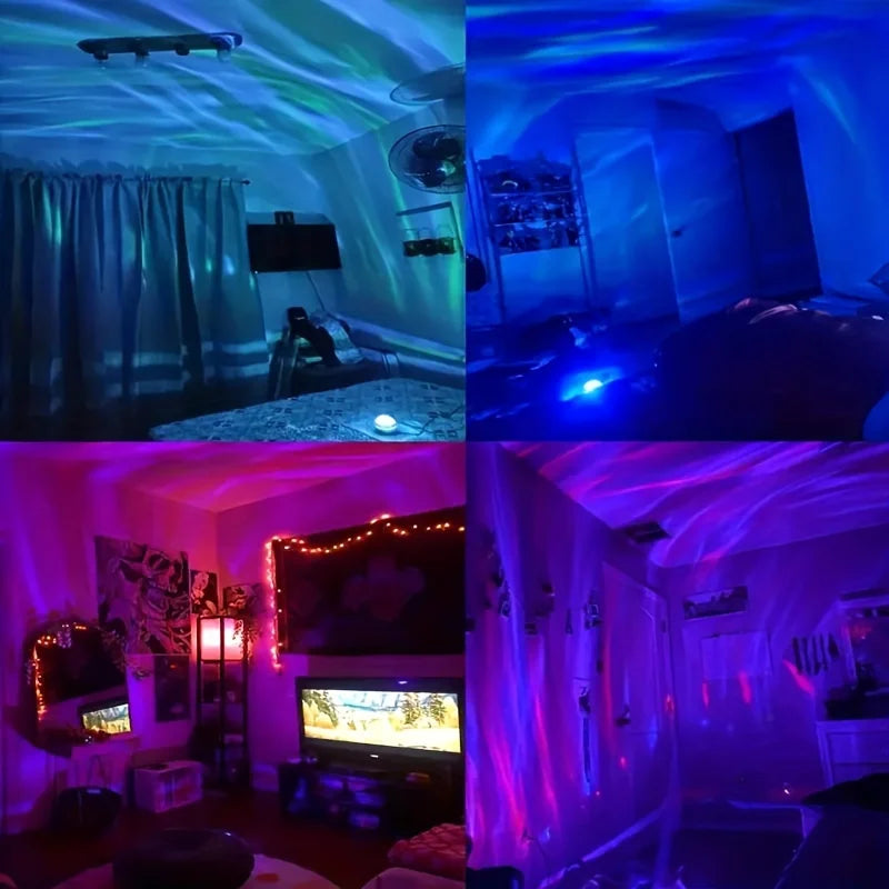 *LED Starry Galaxy Ocean Wave Projector - RGB Smart Remote Control Lamp for Home Decor