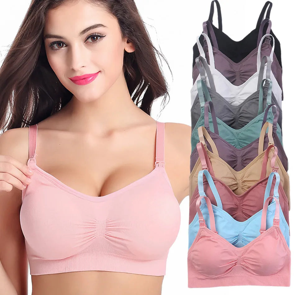 Breathable Maternity Bra for Pregnant Women, Wireless, Seamless, Comfortable for Breastfeeding and Sleep