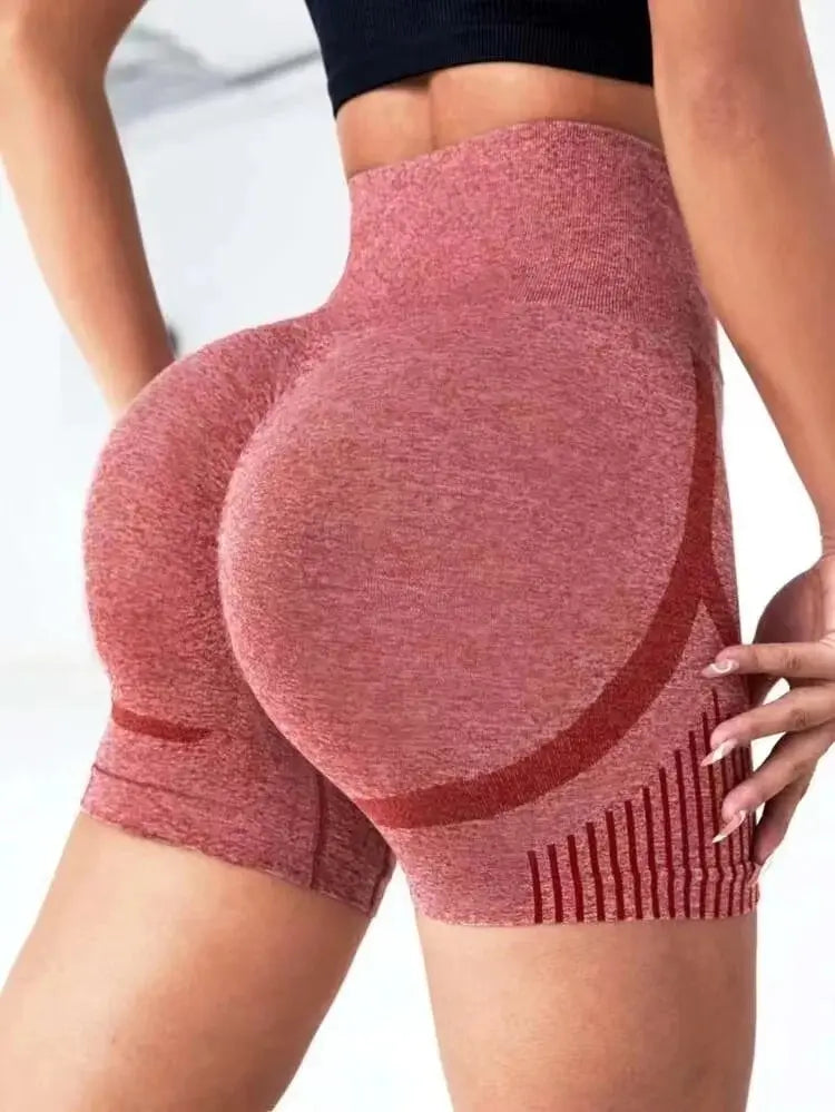 Women’s high-waist yoga shorts, butt-lifting, perfect for fitness, gym, running, and sports