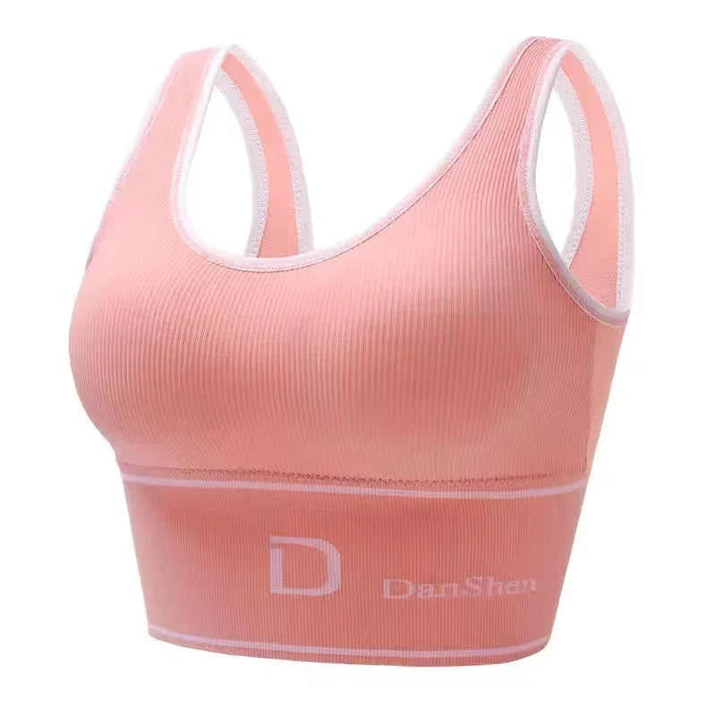 Seamless High-Elasticity U-Shaped Sports Bra, No Steel Ring, for Yoga