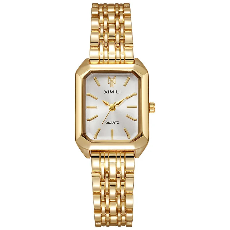 Luxury Women's Rectangle Watch – Steel Band Fashion Quartz Wristwatch