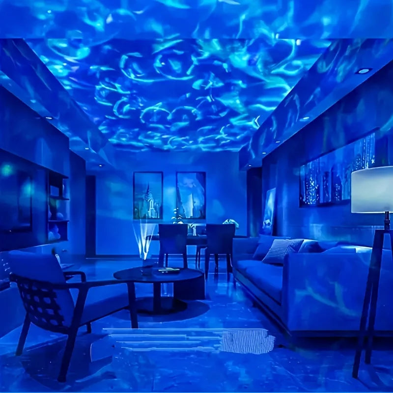 *LED Starry Galaxy Ocean Wave Projector - RGB Smart Remote Control Lamp for Home Decor