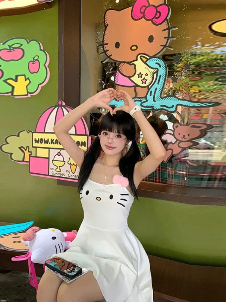 Dress Women Japanese Y2k Cat Face