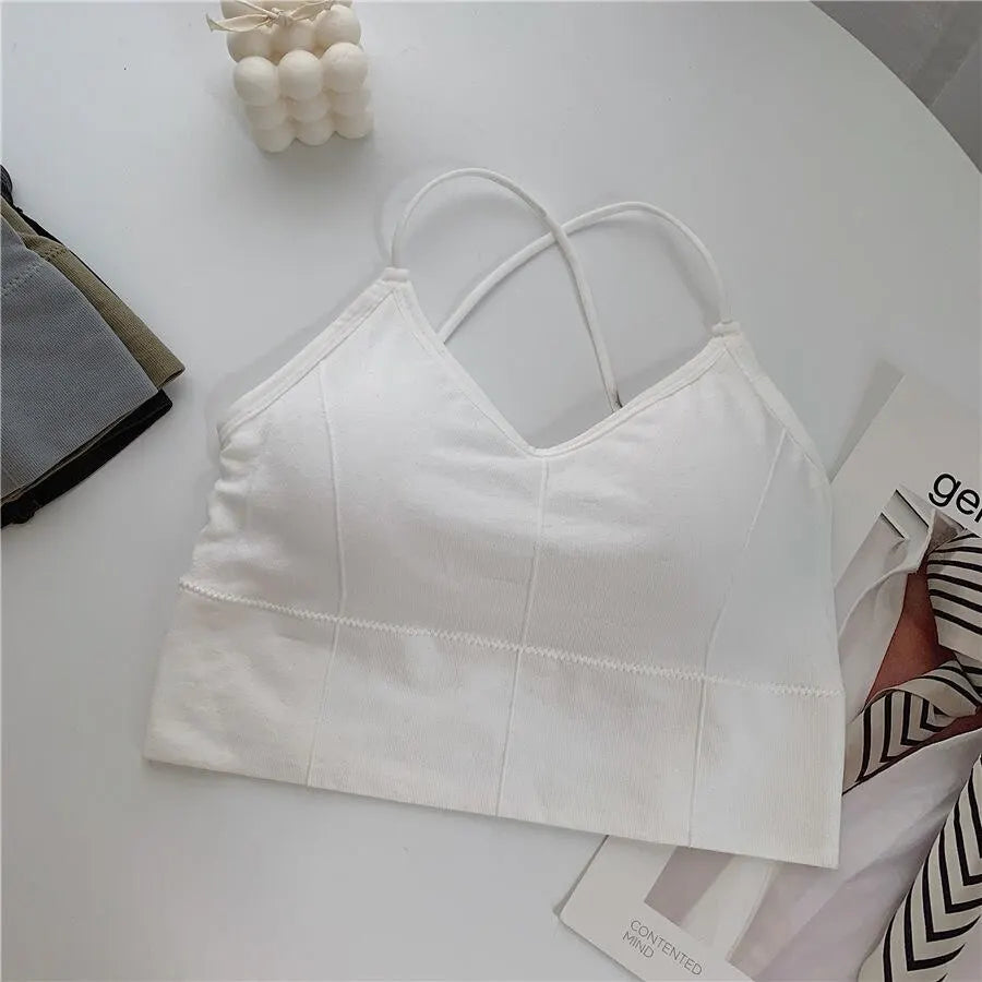 Women’s Cross Strap Push-Up Sports Bra, Yoga Gym Crop Top, Breathable Fitness Bra