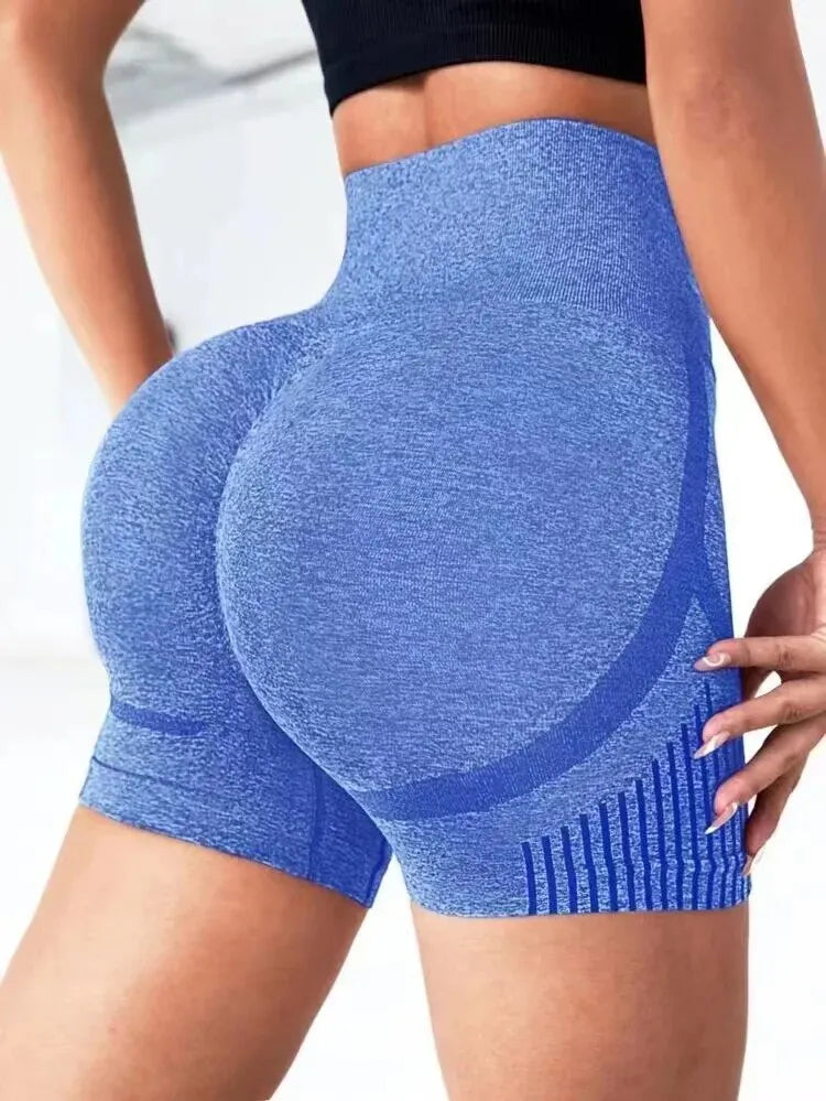 Women’s high-waist yoga shorts, butt-lifting, perfect for fitness, gym, running, and sports