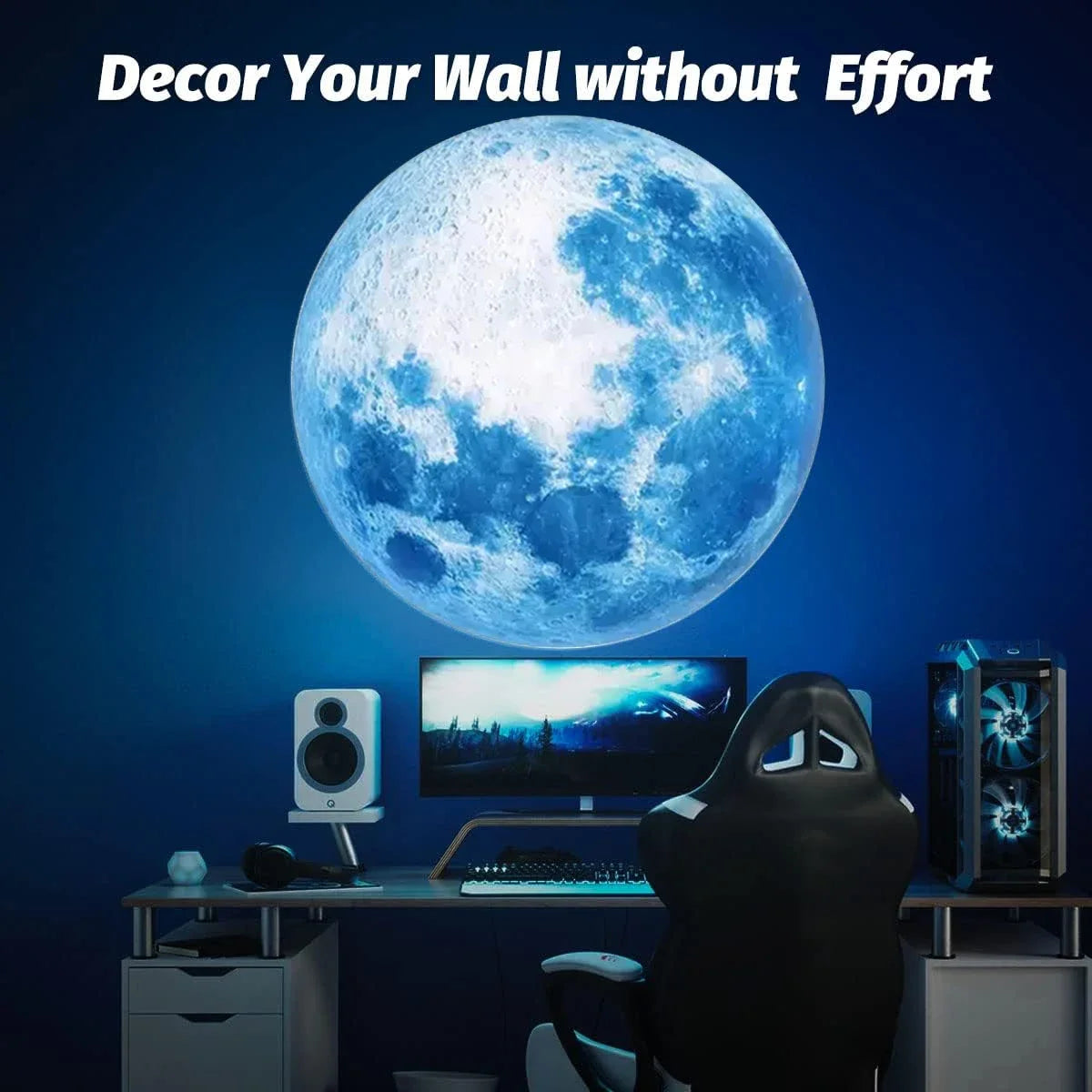 1 Projector Light Moon lamp, LED lamp, blue planet, Rechargeable Moon Star Projection Light Can Rotate Night Light