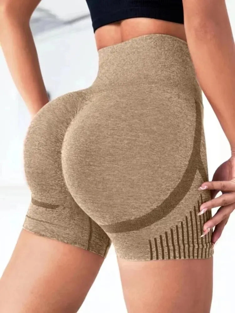 Women’s high-waist yoga shorts, butt-lifting, perfect for fitness, gym, running, and sports