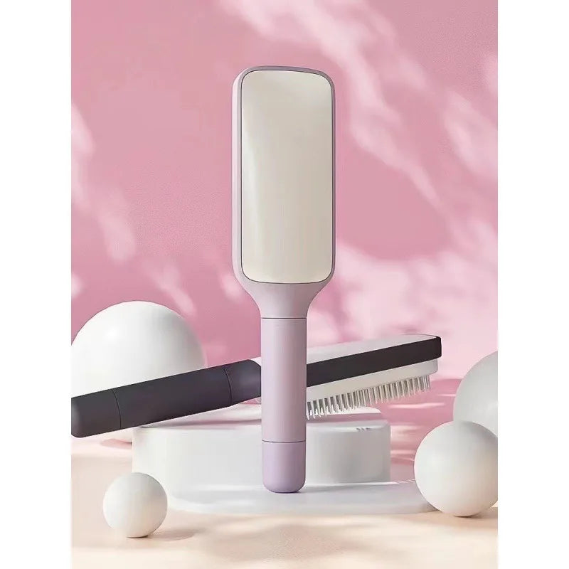 Massage Airbag Comb: Anti-static, self-cleaning hairbrush with rotating handles. Perfect for women!