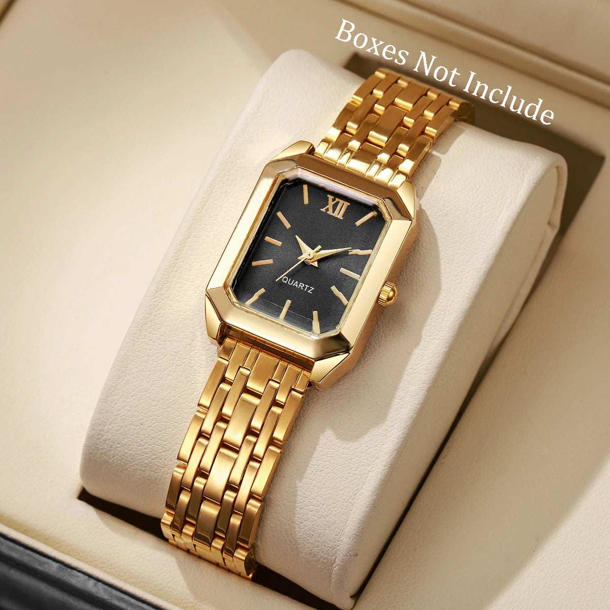 Fashion Rectangle Women's Quartz Watch – Casual Ladies Wristwatch Set