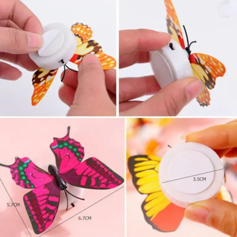 10pcs 3D LED Butterfly Night Light Stickers ,Great for Lawn and Party Decorations