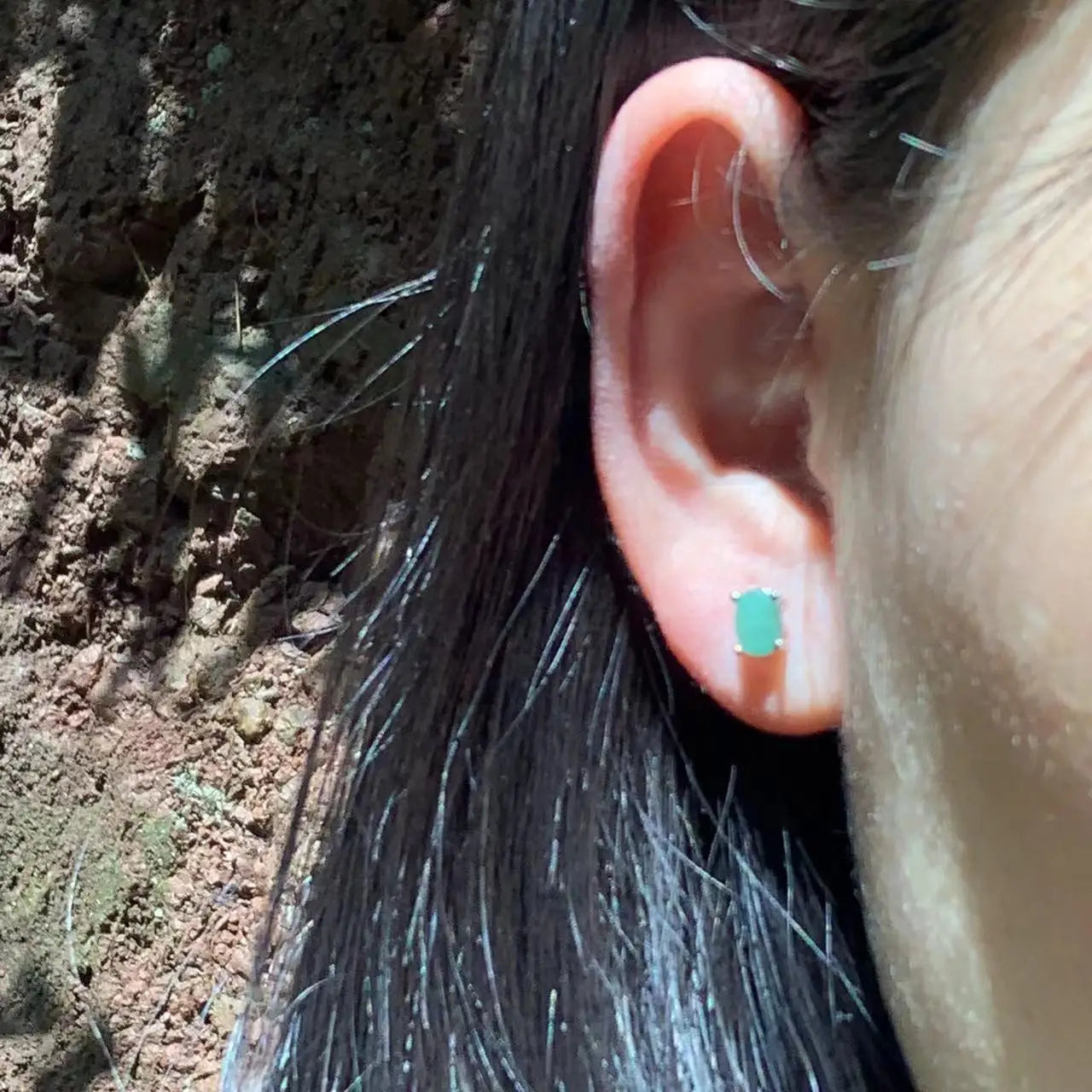 Natural Emerald Stud Earrings – 925 Sterling Silver Fine Jewelry for Women