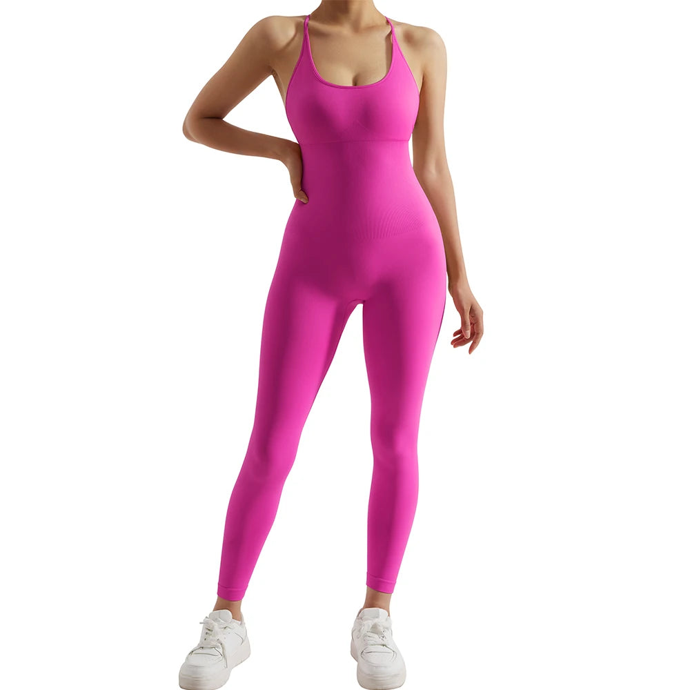 Women’s bodycon jumpsuit, sleeveless, all-season, casual, sporty, and slimming activewear