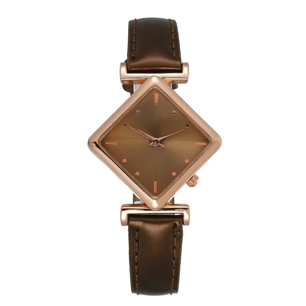 Luxury Women's Quartz Watch - Leather Strap
