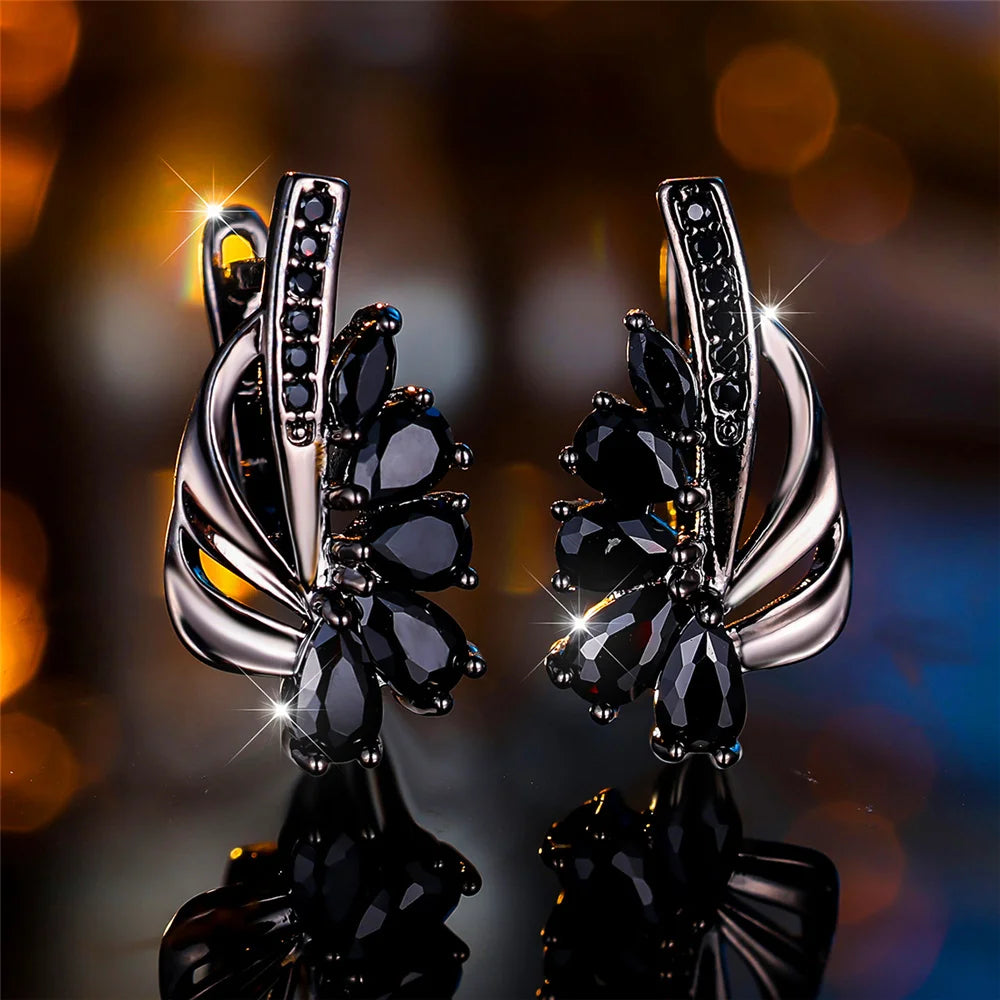 Luxury Blue Green Clip Earrings for Women