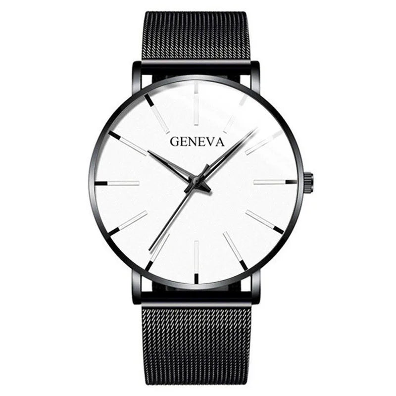Men's Ultra Thin Business Watch – Mesh Belt Analog Quartz
