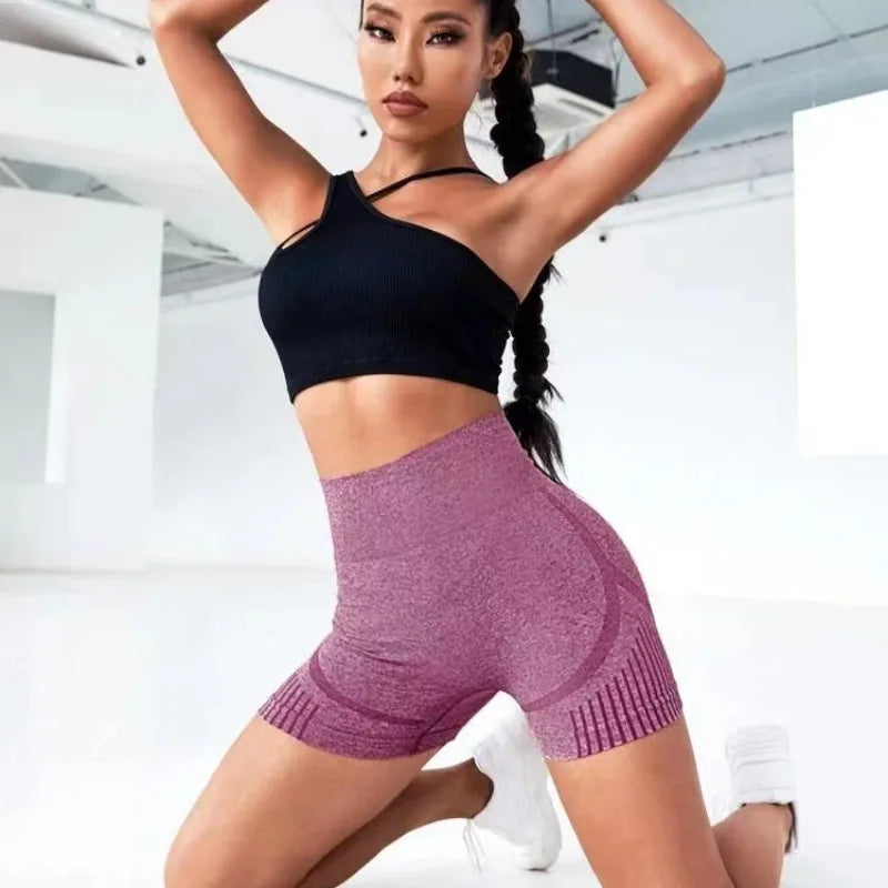High-Waist Yoga Shorts with Tummy Control and Hip Lift, for Fitness