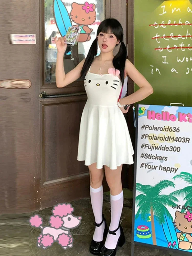 Dress Women Japanese Y2k Cat Face