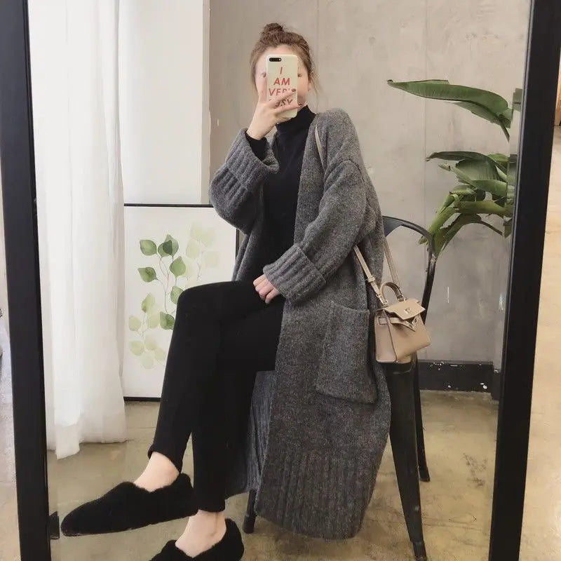 Sweater Cardigan Female 2025 Korean Spring and Autumn New Sweater Coat Women Loose Medium Length Versatile Knitted Cardigan