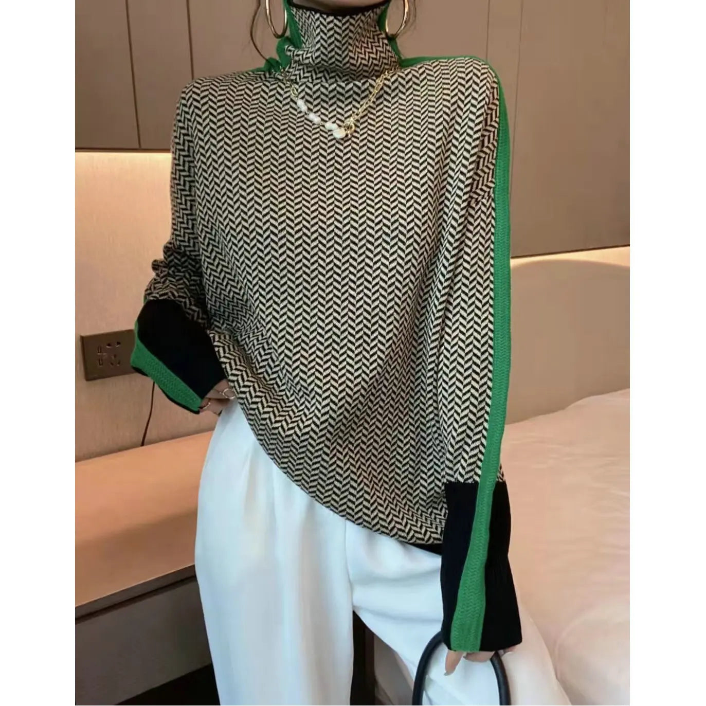 Pullover Sweater European Stock High-end Quality Color Colored Characters Wool Bottoming Shirt Female Autumn And Winter Sweater