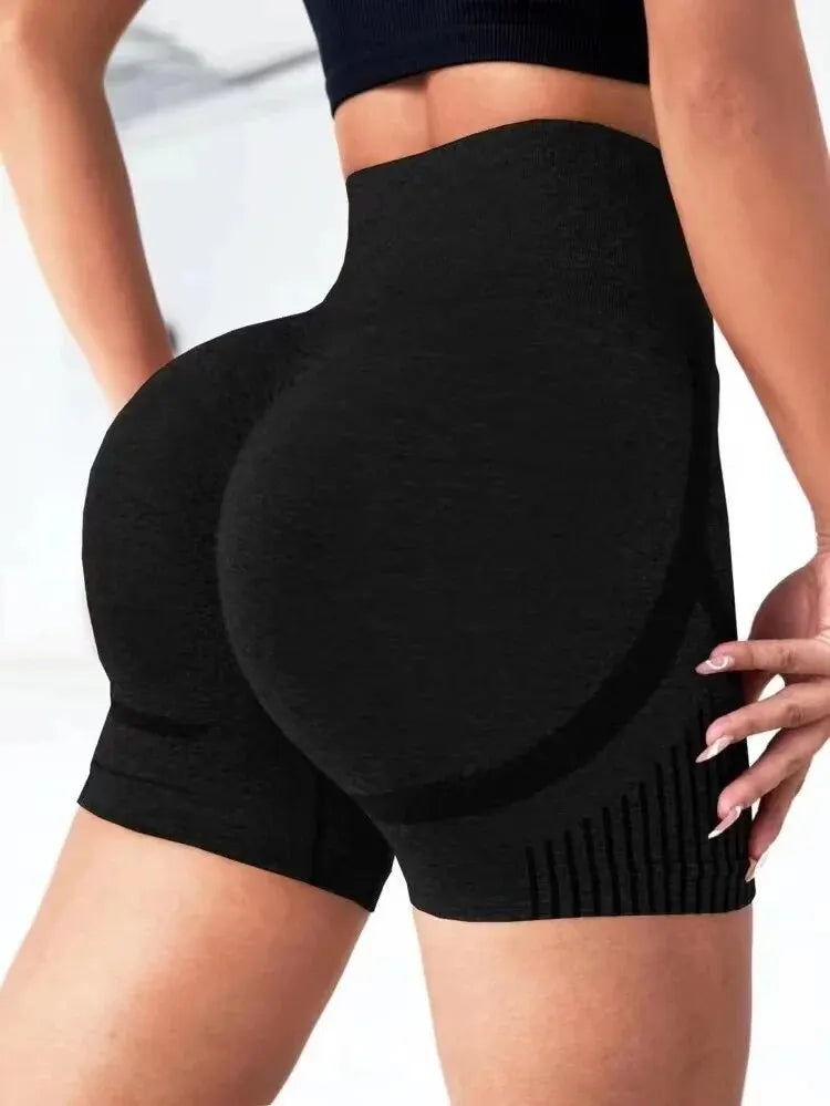 Women’s high-waist yoga shorts, butt-lifting, perfect for fitness, gym, running, and sports