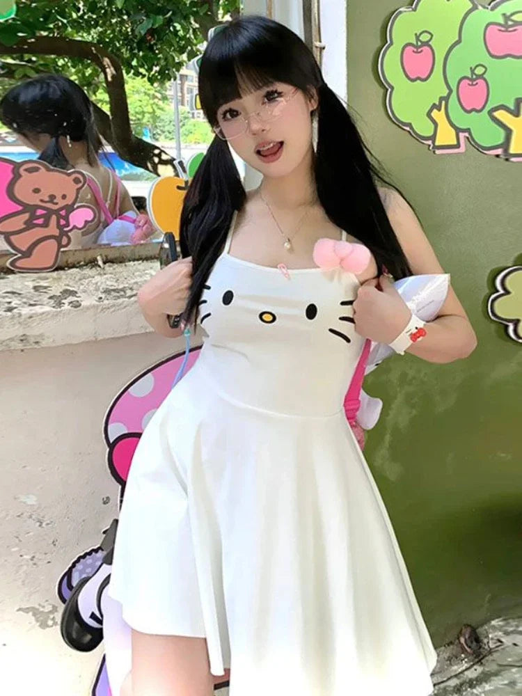 Dress Women Japanese Y2k Cat Face