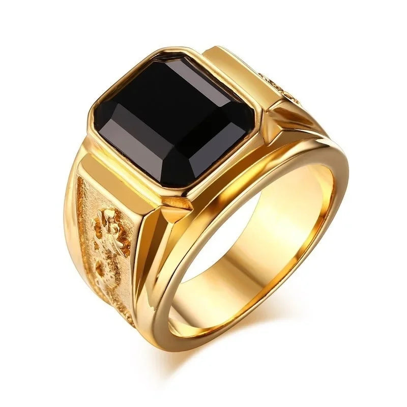 Unisex Punk Style Ring – Black & Red Enamel