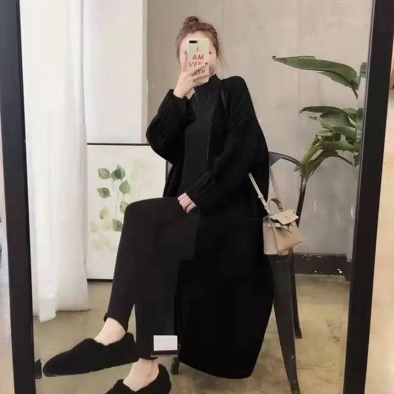 Sweater Cardigan Female 2025 Korean Spring and Autumn New Sweater Coat Women Loose Medium Length Versatile Knitted Cardigan
