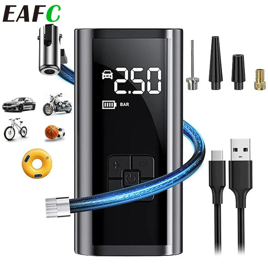 Portable Wireless Car Tire Inflator – 150PSI Fast & Smart Auto-Stop Air Pump