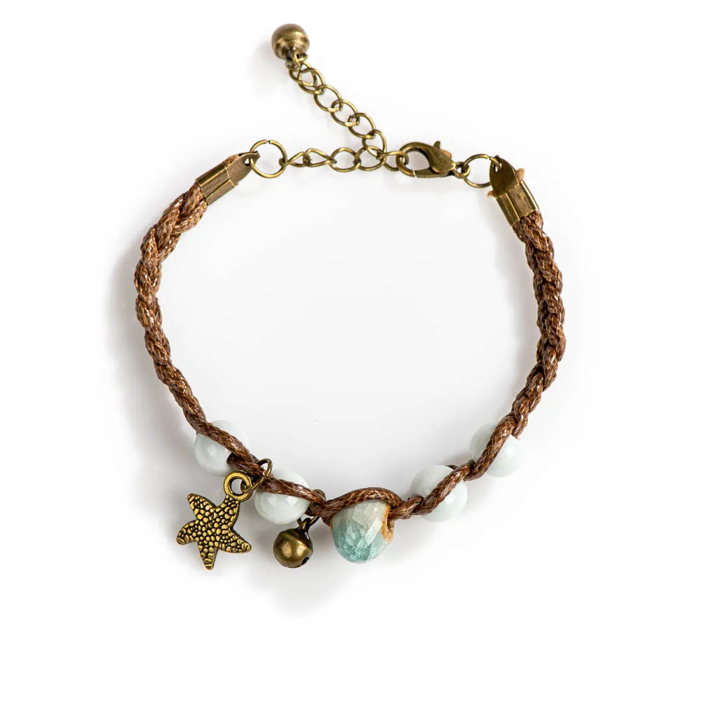 Handmade Ceramic Bead Bracelet – Mori Girl Retro Artisan Jewelry for Women